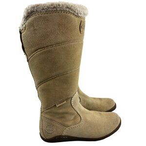 Timberland Women's 8.5 Beige Suede Insulated Tall Waterproof Winter Boots